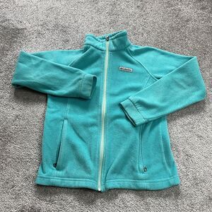 Columbia Fleece Jacket Kids Girls Large 14/16 Blue Full Zip High Neck Outdoor